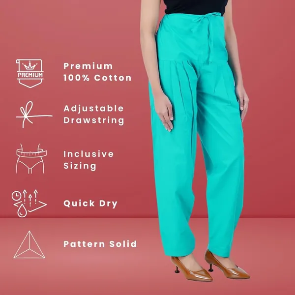 Rama_Green_Salwar_Pant_-_Modern_Style_Pure_Cotton_For_Women_-_Ethnic_Semi_Patiala_Trouser_-_Office,Home_-_All_Day_Comfort_Wear_With_Drawstring