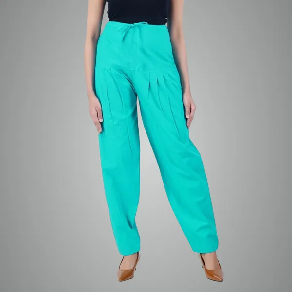 Rama_Green_Salwar_Pant_-_Modern_Style_Pure_Cotton_For_Women_-_Ethnic_Semi_Patiala_Trouser_-_Office,Home_-_All_Day_Comfort_Wear_With_Drawstring