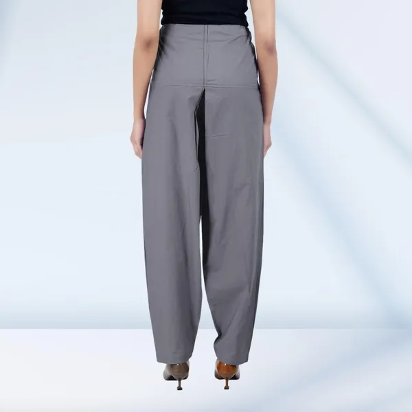 Steel_Grey_Salwar_Pant_-_Modern_Style_Pure_Cotton_For_Women_-_Ethnic_Semi_Patiala_Trouser_-_Office,Home_-_All_Day_Comfort_Wear_With_Drawstring