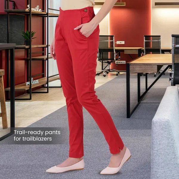 Barbados_Cherry_Ultra_Soft_Stretchable_Lycra_Cotton_Trousers_Pant_For_Women,_Half-Elasticated_Waist,_Side_Zipper_&_Pocket,_Straight_Fit_Formal_Wear_For_Regular_Office,_Work,_College_&_Daily_Casual_Use