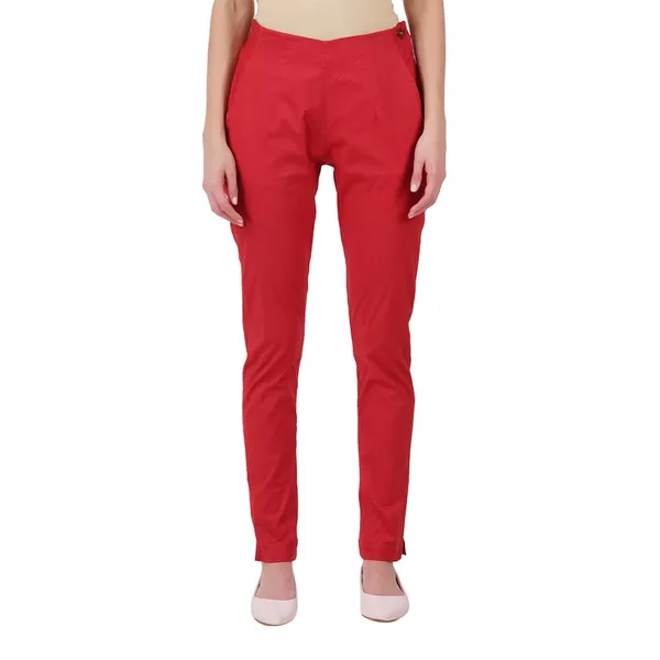 Barbados_Cherry_Ultra_Soft_Stretchable_Lycra_Cotton_Trousers_Pant_For_Women,_Half-Elasticated_Waist,_Side_Zipper_&_Pocket,_Straight_Fit_Formal_Wear_For_Regular_Office,_Work,_College_&_Daily_Casual_Use