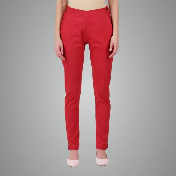 Barbados_Cherry_Ultra_Soft_Stretchable_Lycra_Cotton_Trousers_Pant_For_Women,_Half-Elasticated_Waist,_Side_Zipper_&_Pocket,_Straight_Fit_Formal_Wear_For_Regular_Office,_Work,_College_&_Daily_Casual_Use