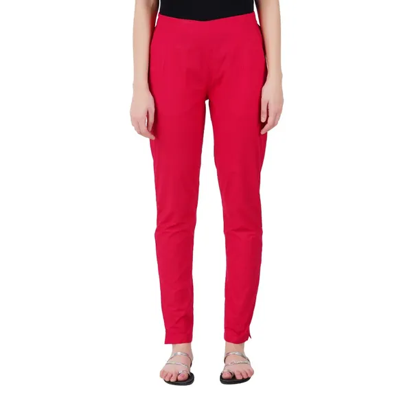 Bright_Pink_Ultra_Soft_Stretchable_Lycra_Cotton_Trousers_Pant_For_Women,_Half-Elasticated_Waist,_Side_Zipper_&_Pocket,_Straight_Fit_Formal_Wear_For_Regular_Office,_Work,_College_&_Daily_Casual_Use