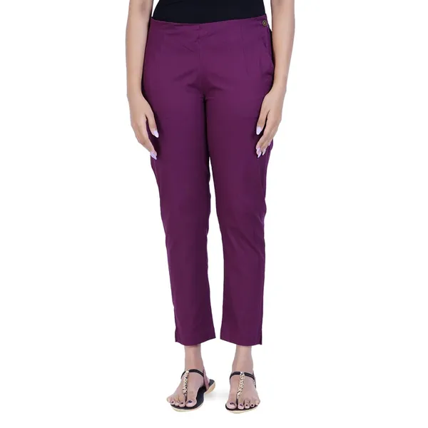 Beetroot_Ultra_Soft_Stretchable_Lycra_Cotton_Trousers_Pant_For_Women,_Half-Elasticated_Waist,_Side_Zipper_&_Pocket,_Straight_Fit_Formal_Wear_For_Regular_Office,_Work,_College_&_Daily_Casual_Use