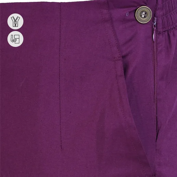 Beetroot_Ultra_Soft_Stretchable_Lycra_Cotton_Trousers_Pant_For_Women,_Half-Elasticated_Waist,_Side_Zipper_&_Pocket,_Straight_Fit_Formal_Wear_For_Regular_Office,_Work,_College_&_Daily_Casual_Use