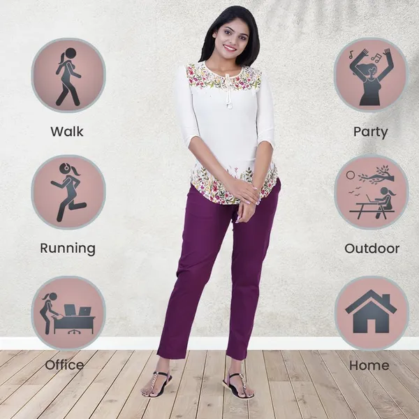 Beetroot_Ultra_Soft_Stretchable_Lycra_Cotton_Trousers_Pant_For_Women,_Half-Elasticated_Waist,_Side_Zipper_&_Pocket,_Straight_Fit_Formal_Wear_For_Regular_Office,_Work,_College_&_Daily_Casual_Use
