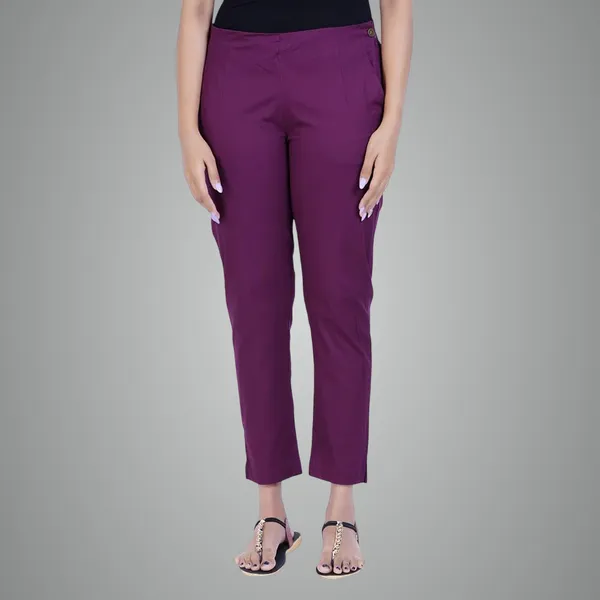Beetroot_Ultra_Soft_Stretchable_Lycra_Cotton_Trousers_Pant_For_Women,_Half-Elasticated_Waist,_Side_Zipper_&_Pocket,_Straight_Fit_Formal_Wear_For_Regular_Office,_Work,_College_&_Daily_Casual_Use