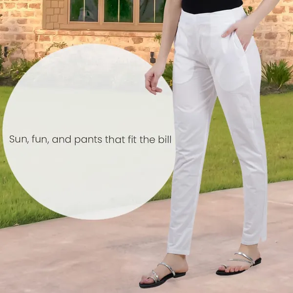 Blanco_White_Ultra_Soft_Stretchable_Lycra_Cotton_Trousers_Pant_For_Women,_Half-Elasticated_Waist,_Side_Zipper_&_Pocket,_Straight_Fit_Formal_Wear_For_Regular_Office,_Work,_College_&_Daily_Casual_Use
