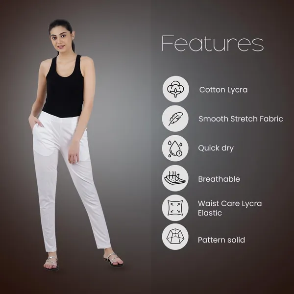 Blanco_White_Ultra_Soft_Stretchable_Lycra_Cotton_Trousers_Pant_For_Women,_Half-Elasticated_Waist,_Side_Zipper_&_Pocket,_Straight_Fit_Formal_Wear_For_Regular_Office,_Work,_College_&_Daily_Casual_Use