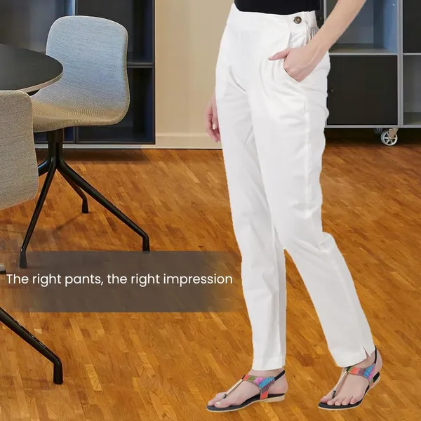 Blanco_White_Ultra_Soft_Stretchable_Lycra_Cotton_Trousers_Pant_For_Women,_Half-Elasticated_Waist,_Side_Zipper_&_Pocket,_Straight_Fit_Formal_Wear_For_Regular_Office,_Work,_College_&_Daily_Casual_Use