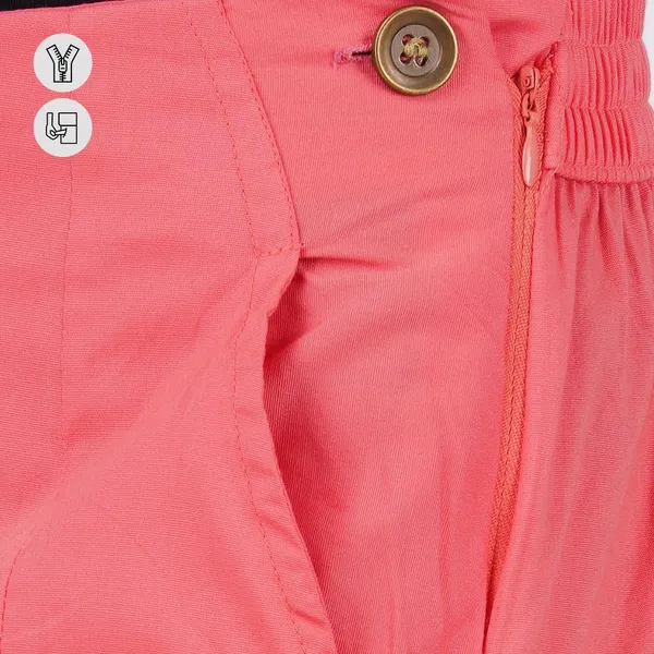 Deep_Sea_Coral_Ultra_Soft_Stretchable_Lycra_Cotton_Trousers_Pant_For_Women,_Half-Elasticated_Waist,_Side_Zipper_&_Pocket,_Straight_Fit_Formal_Wear_For_Regular_Office,_Work,_College_&_Daily_Casual_Use