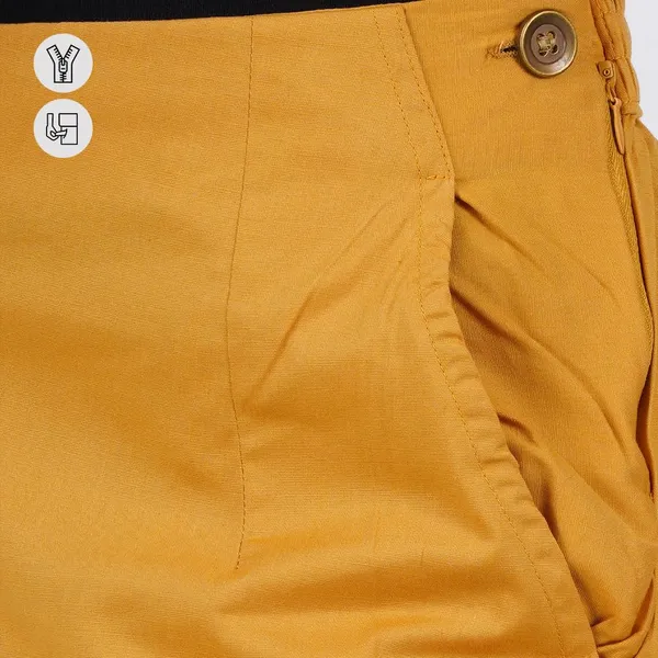 Honey_Mustard_Ultra_Soft_Stretchable_Lycra_Cotton_Trousers_Pant_For_Women,_Half-Elasticated_Waist,_Side_Zipper_&_Pocket,_Straight_Fit_Formal_Wear_For_Regular_Office,_Work,_College_&_Daily_Casual_Use