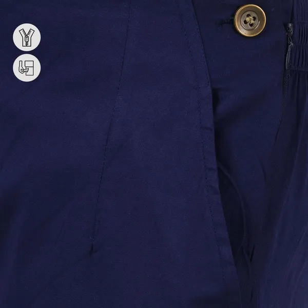 Midnight_Blue_Ultra_Soft_Stretchable_Lycra_Cotton_Trousers_Pant_For_Women,_Half-Elasticated_Waist,_Side_Zipper_&_Pocket,_Straight_Fit_Formal_Wear_For_Regular_Office,_Work,_College_&_Daily_Casual_Use