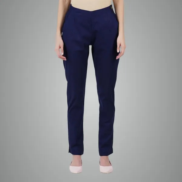 Midnight_Blue_Ultra_Soft_Stretchable_Lycra_Cotton_Trousers_Pant_For_Women,_Half-Elasticated_Waist,_Side_Zipper_&_Pocket,_Straight_Fit_Formal_Wear_For_Regular_Office,_Work,_College_&_Daily_Casual_Use