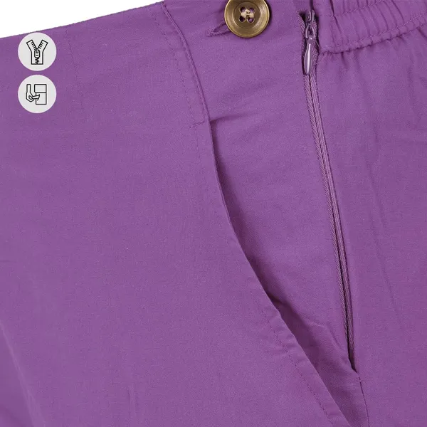 Magenta_Violet_Ultra_Soft_Stretchable_Lycra_Cotton_Trousers_Pant_For_Women,_Half-Elasticated_Waist,_Side_Zipper_&_Pocket,_Straight_Fit_Formal_Wear_For_Regular_Office,_Work,_College_&_Daily_Casual_Use