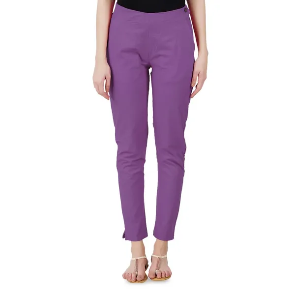 Magenta_Violet_Ultra_Soft_Stretchable_Lycra_Cotton_Trousers_Pant_For_Women,_Half-Elasticated_Waist,_Side_Zipper_&_Pocket,_Straight_Fit_Formal_Wear_For_Regular_Office,_Work,_College_&_Daily_Casual_Use