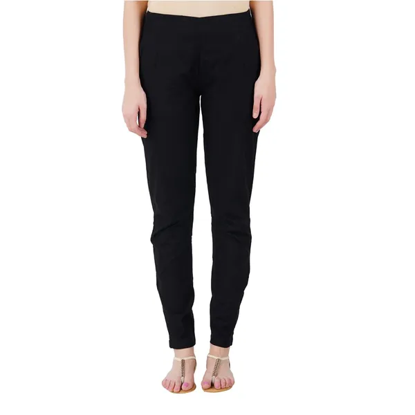 Black_Ultra_Soft_Stretchable_Lycra_Cotton_Trousers_Pant_For_Women,_Half-Elasticated_Waist,_Side_Zipper_&_Pocket,_Straight_Fit_Formal_Wear_For_Regular_Office,_Work,_College_&_Daily_Casual_Use