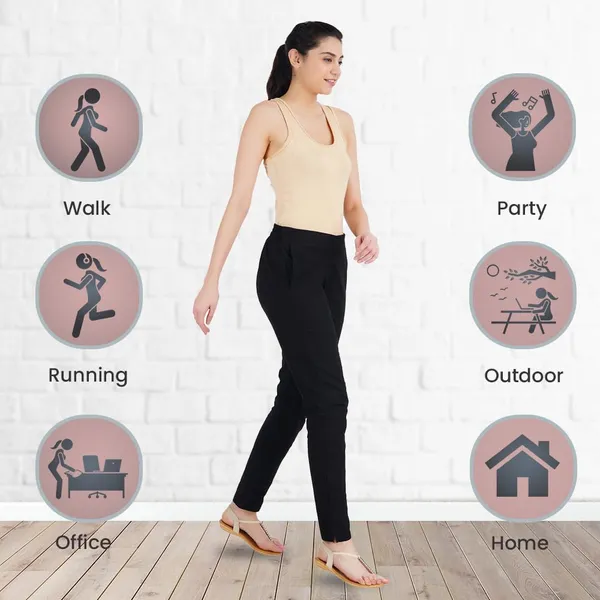 Black_Ultra_Soft_Stretchable_Lycra_Cotton_Trousers_Pant_For_Women,_Half-Elasticated_Waist,_Side_Zipper_&_Pocket,_Straight_Fit_Formal_Wear_For_Regular_Office,_Work,_College_&_Daily_Casual_Use
