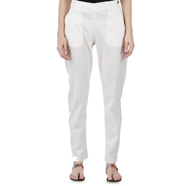 Off_White_Ultra_Soft_Stretchable_Lycra_Cotton_Trousers_Pant_For_Women,_Half-Elasticated_Waist,_Side_Zipper_&_Pocket,_Straight_Fit_Formal_Wear_For_Regular_Office,_Work,_College_&_Daily_Casual_Use