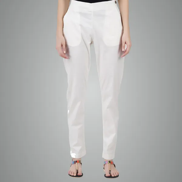 Off_White_Ultra_Soft_Stretchable_Lycra_Cotton_Trousers_Pant_For_Women,_Half-Elasticated_Waist,_Side_Zipper_&_Pocket,_Straight_Fit_Formal_Wear_For_Regular_Office,_Work,_College_&_Daily_Casual_Use