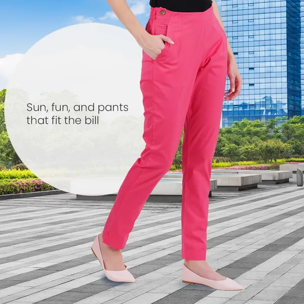 Paradise_Pink_Ultra_Soft_Stretchable_Lycra_Cotton_Trousers_Pant_For_Women,_Half-Elasticated_Waist,_Side_Zipper_&_Pocket,_Straight_Fit_Formal_Wear_For_Regular_Office,_Work,_College_&_Daily_Casual_Use