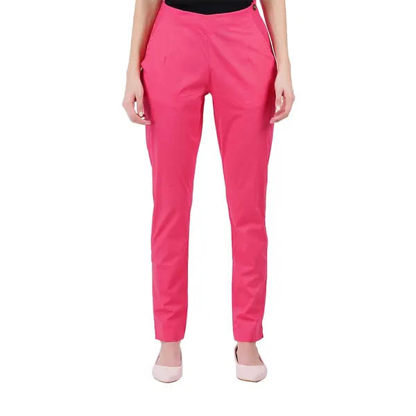 Paradise_Pink_Ultra_Soft_Stretchable_Lycra_Cotton_Trousers_Pant_For_Women,_Half-Elasticated_Waist,_Side_Zipper_&_Pocket,_Straight_Fit_Formal_Wear_For_Regular_Office,_Work,_College_&_Daily_Casual_Use