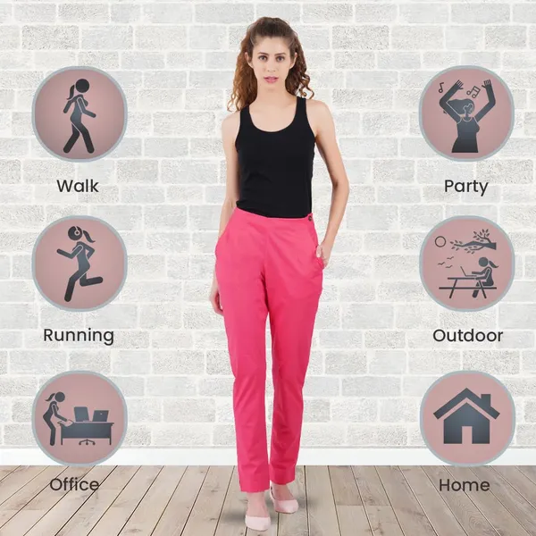 Paradise_Pink_Ultra_Soft_Stretchable_Lycra_Cotton_Trousers_Pant_For_Women,_Half-Elasticated_Waist,_Side_Zipper_&_Pocket,_Straight_Fit_Formal_Wear_For_Regular_Office,_Work,_College_&_Daily_Casual_Use