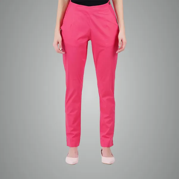 Paradise_Pink_Ultra_Soft_Stretchable_Lycra_Cotton_Trousers_Pant_For_Women,_Half-Elasticated_Waist,_Side_Zipper_&_Pocket,_Straight_Fit_Formal_Wear_For_Regular_Office,_Work,_College_&_Daily_Casual_Use