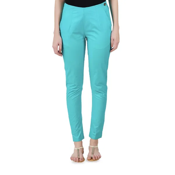 Rama_Green_Ultra_Soft_Stretchable_Lycra_Cotton_Trousers_Pant_For_Women,_Half-Elasticated_Waist,_Side_Zipper_&_Pocket,_Straight_Fit_Formal_Wear_For_Regular_Office,_Work,_College_&_Daily_Casual_Use
