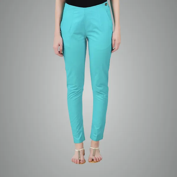 Rama_Green_Ultra_Soft_Stretchable_Lycra_Cotton_Trousers_Pant_For_Women,_Half-Elasticated_Waist,_Side_Zipper_&_Pocket,_Straight_Fit_Formal_Wear_For_Regular_Office,_Work,_College_&_Daily_Casual_Use