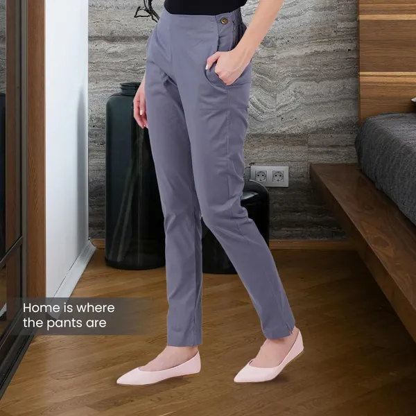 Steel_Grey_Ultra_Soft_Stretchable_Lycra_Cotton_Trousers_Pant_For_Women,_Half-Elasticated_Waist,_Side_Zipper_&_Pocket,_Straight_Fit_Formal_Wear_For_Regular_Office,_Work,_College_&_Daily_Casual_Use