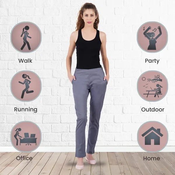 Steel_Grey_Ultra_Soft_Stretchable_Lycra_Cotton_Trousers_Pant_For_Women,_Half-Elasticated_Waist,_Side_Zipper_&_Pocket,_Straight_Fit_Formal_Wear_For_Regular_Office,_Work,_College_&_Daily_Casual_Use