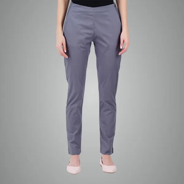 Steel_Grey_Ultra_Soft_Stretchable_Lycra_Cotton_Trousers_Pant_For_Women,_Half-Elasticated_Waist,_Side_Zipper_&_Pocket,_Straight_Fit_Formal_Wear_For_Regular_Office,_Work,_College_&_Daily_Casual_Use