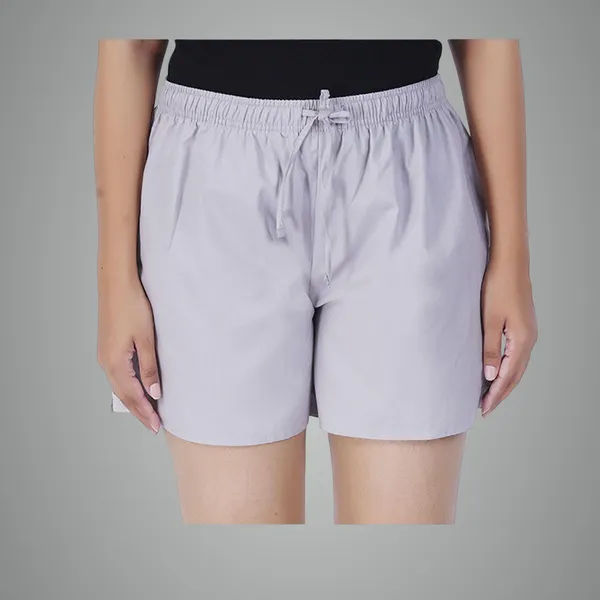 Alloy_Grey_100%_Pure_Cotton_Shorts_For_Women-_Soft,_Light,_Breathable_Lounge/Outing/Summer/Vacation,_Regular_Fit_Solid_Multicolor_-_Casual_And_Comfort_Bottom_Wear
