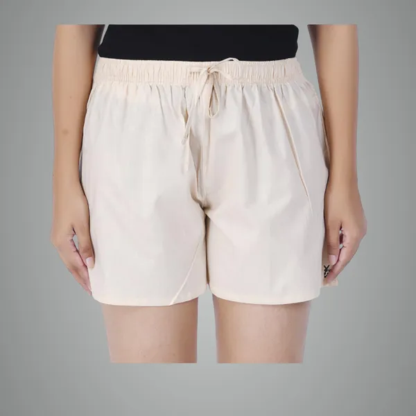 Cream_100%_Pure_Cotton_Shorts_For_Women-_Soft,_Light,_Breathable_Lounge/Outing/Summer/Vacation,_Regular_Fit_Solid_Multicolor_-_Casual_And_Comfort_Bottom_Wear