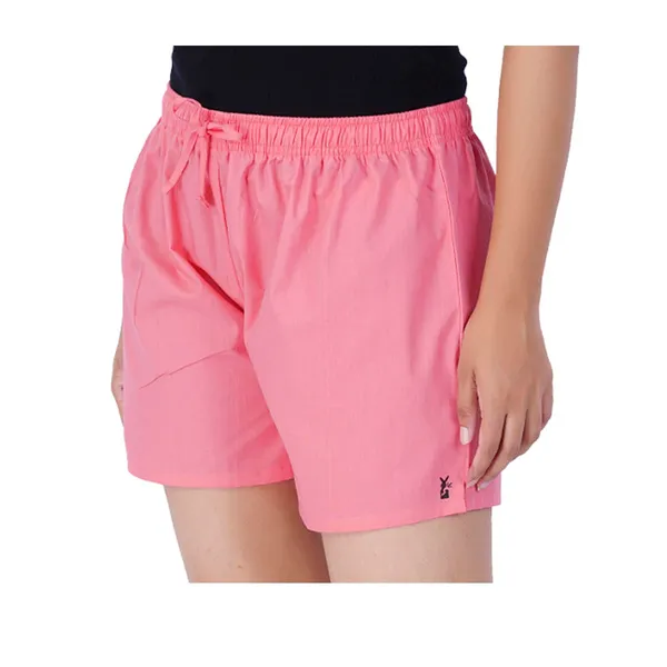 Shell_Pink_100%_Pure_Cotton_Shorts_For_Women-_Soft,_Light,_Breathable_Lounge/Outing/Summer/Vacation,_Regular_Fit_Solid_Multicolor_-_Casual_And_Comfort_Bottom_Wear