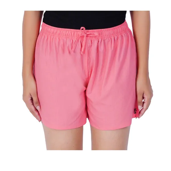 Shell_Pink_100%_Pure_Cotton_Shorts_For_Women-_Soft,_Light,_Breathable_Lounge/Outing/Summer/Vacation,_Regular_Fit_Solid_Multicolor_-_Casual_And_Comfort_Bottom_Wear