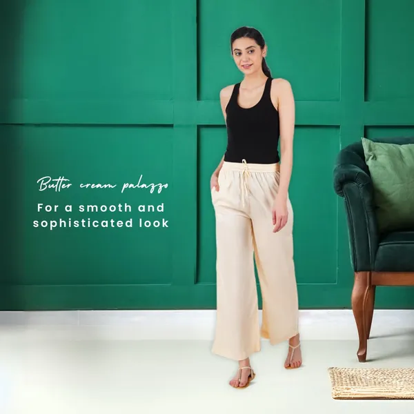 Buttercream_Stylish_Fine_Rayon_Palazzo_Pants_-_Flowy,_Just_Right_Shine_For_Women_-_Office_Use_|_Party_&_Outdoor_Wear_-_Regular_Fit,_Full_Length,_Side_Pocket
