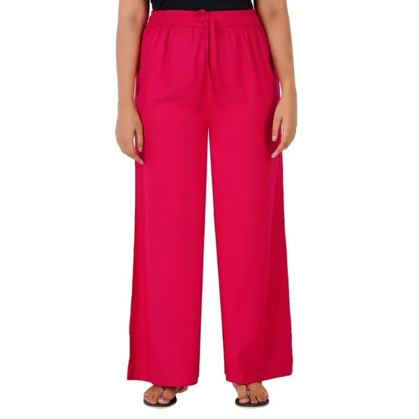 Bright_Pink_Stylish_Fine_Rayon_Palazzo_Pants_-_Flowy,_Just_Right_Shine_For_Women_-_Office_Use_|_Party_&_Outdoor_Wear_-_Regular_Fit,_Full_Length,_Side_Pocket