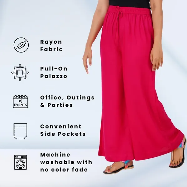 Bright_Pink_Stylish_Fine_Rayon_Palazzo_Pants_-_Flowy,_Just_Right_Shine_For_Women_-_Office_Use_|_Party_&_Outdoor_Wear_-_Regular_Fit,_Full_Length,_Side_Pocket