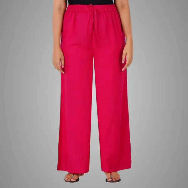 Bright_Pink_Stylish_Fine_Rayon_Palazzo_Pants_-_Flowy,_Just_Right_Shine_For_Women_-_Office_Use_|_Party_&_Outdoor_Wear_-_Regular_Fit,_Full_Length,_Side_Pocket