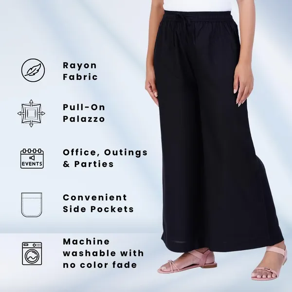 Black_Stylish_Fine_Rayon_Palazzo_Pants_-_Flowy,_Just_Right_Shine_For_Women_-_Office_Use_|_Party_&_Outdoor_Wear_-_Regular_Fit,_Full_Length,_Side_Pocket