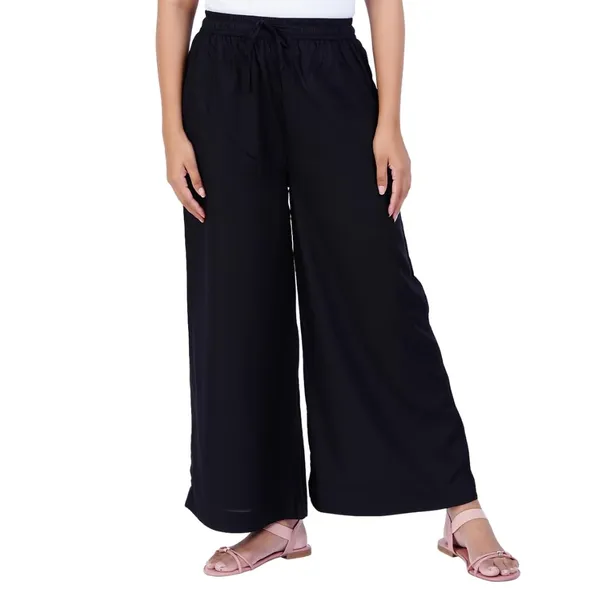 Black_Stylish_Fine_Rayon_Palazzo_Pants_-_Flowy,_Just_Right_Shine_For_Women_-_Office_Use_|_Party_&_Outdoor_Wear_-_Regular_Fit,_Full_Length,_Side_Pocket