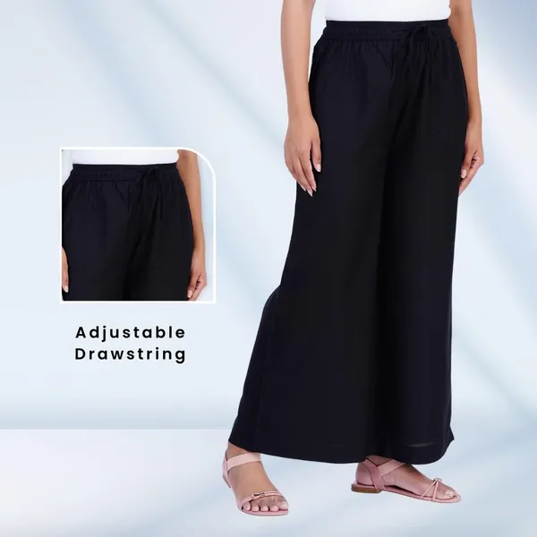 Black_Stylish_Fine_Rayon_Palazzo_Pants_-_Flowy,_Just_Right_Shine_For_Women_-_Office_Use_|_Party_&_Outdoor_Wear_-_Regular_Fit,_Full_Length,_Side_Pocket