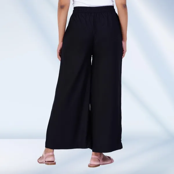 Black_Stylish_Fine_Rayon_Palazzo_Pants_-_Flowy,_Just_Right_Shine_For_Women_-_Office_Use_|_Party_&_Outdoor_Wear_-_Regular_Fit,_Full_Length,_Side_Pocket