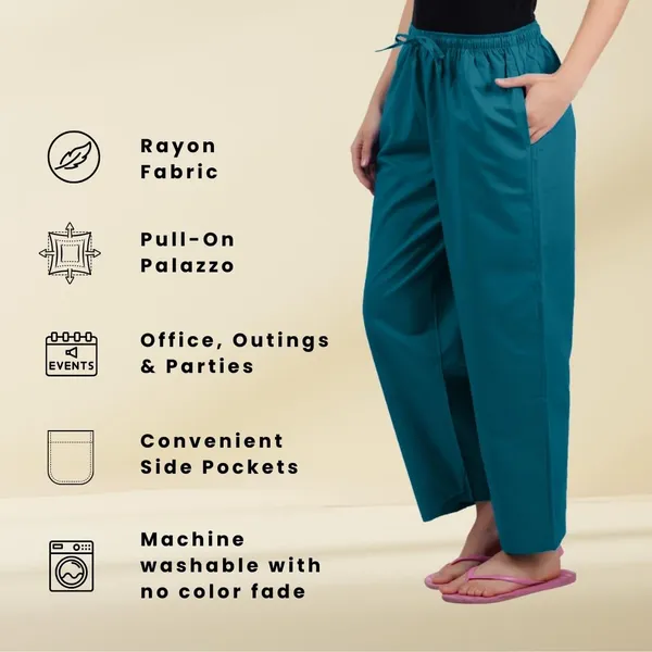 Peacock_Green_Stylish_Fine_Rayon_Palazzo_Pants_-_Flowy,_Just_Right_Shine_For_Women_-_Office_Use_|_Party_&_Outdoor_Wear_-_Regular_Fit,_Full_Length,_Side_Pocket