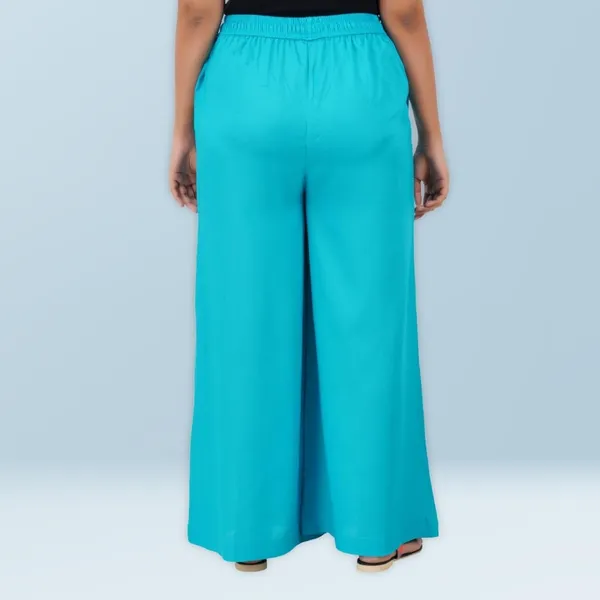 Turq_Blue_Stylish_Fine_Rayon_Palazzo_Pants_-_Flowy,_Just_Right_Shine_For_Women_-_Office_Use_|_Party_&_Outdoor_Wear_-_Regular_Fit,_Full_Length,_Side_Pocket