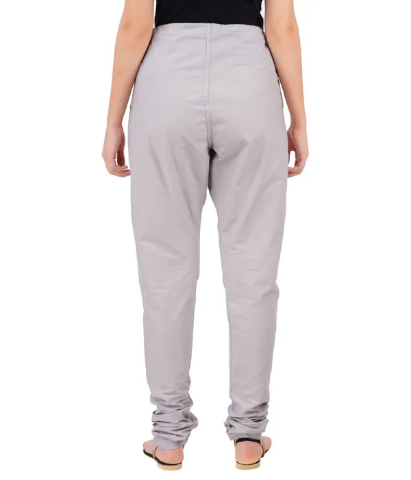 Alloy_Grey_Women_Cotton_Churidar/Gathering_Pant_With_Dupatta_Set_-Solid_Ethnic_Sleek_Ankle_-Regular_Fit-Office_|_Outdoor_Wear