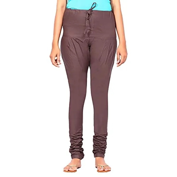Coffee_Brown_Women_Cotton_Churidar/Gathering_Pant_With_Dupatta_Set_-Solid_Ethnic_Sleek_Ankle_-Regular_Fit-Office_|_Outdoor_Wear