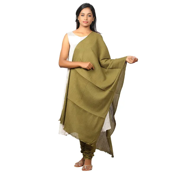 Forest_Green_Women_Cotton_Churidar/Gathering_Pant_With_Dupatta_Set_-Solid_Ethnic_Sleek_Ankle_-Regular_Fit-Office_|_Outdoor_Wear